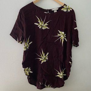 CLOSING SALE Maroon Floral H&M Top